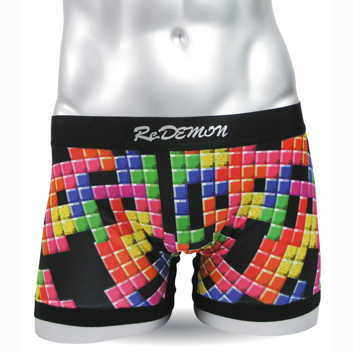 リアル プリント 【 パズル ゲーム 】 マップ ボクサーパンツ 男性 メンズ 下着 ゲーム 【Re:demon】 (syk)