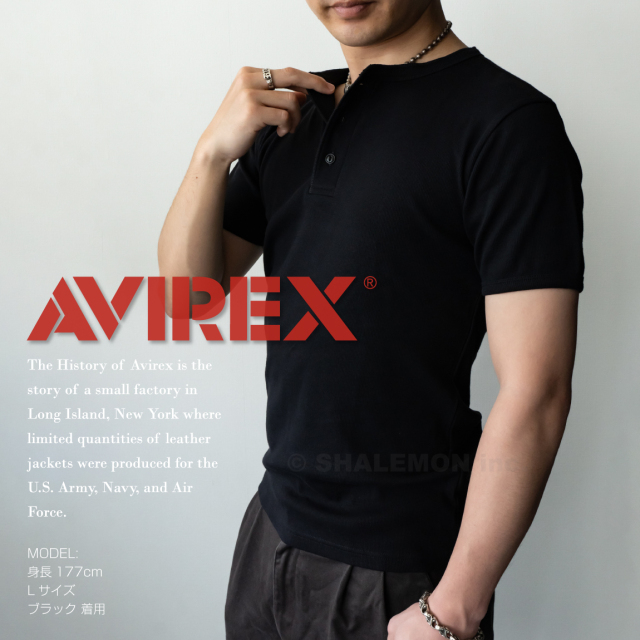 AVIREX アビレックス アヴィレックス ヘンリーネック 半袖 Tシャツ
