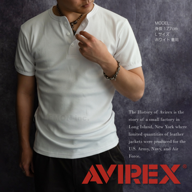 AVIREX アビレックス アヴィレックス ヘンリーネック 半袖 Tシャツ