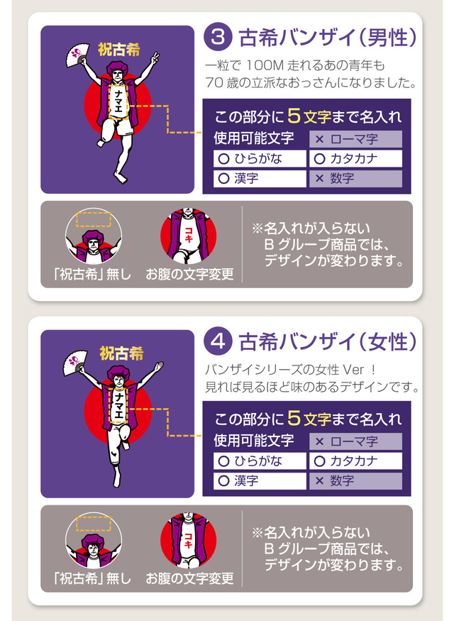 3点セット】 古希祝い ギフト ボックス 名入れ 送料無料 ( 古希 選べる
