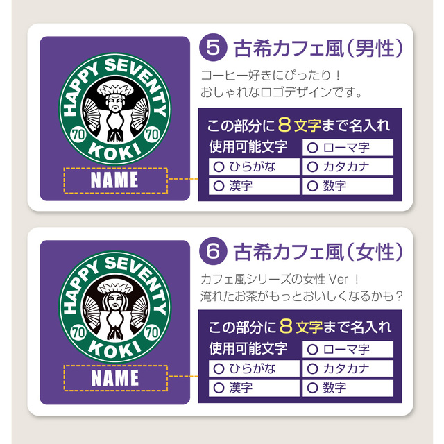 3点セット】 古希祝い ギフト ボックス 名入れ 送料無料 ( 古希 選べる