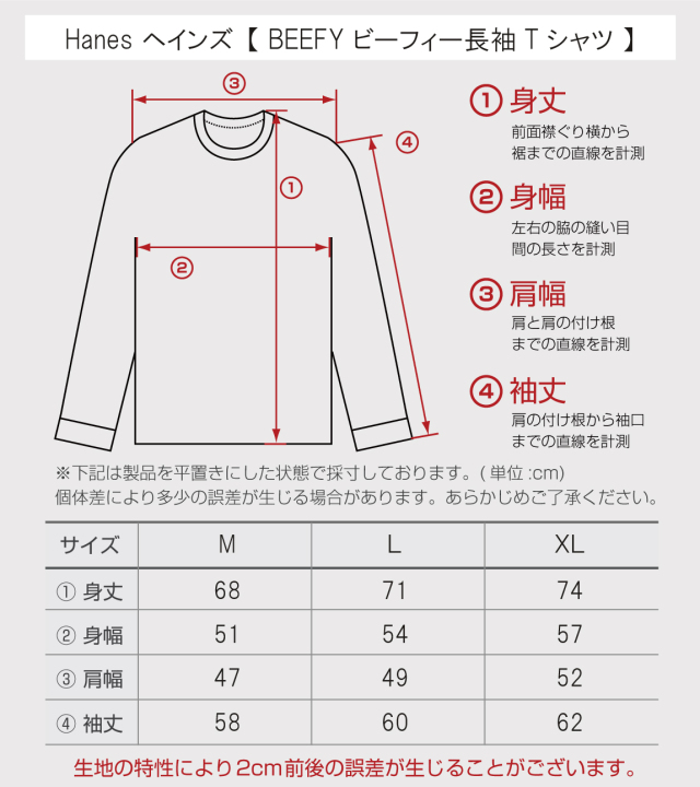 HANES ヘインズ BEEFY ロンT ロングスリーブ 長袖 Tシャツ ( ヘインズ