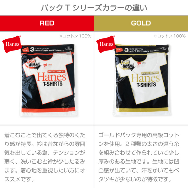 新作Tシャツ3枚組 Hanes ヘインズ HANES 赤 パック 3P tシャツ