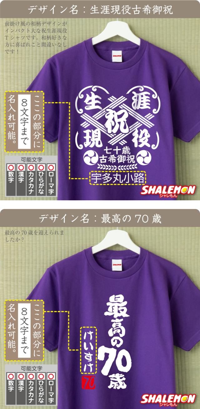 古希 お祝い 男性 女性 tシャツ ( 70歳 古希 名入れ Tシャツ お祝い