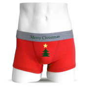 ボクサーパンツクリスマス 男性 プレゼント にオススメ！！ボクサーパンツ【赤】【コットン】クリスマスツリーおもしろ下着【ユニセックス 男女兼用】★G22★