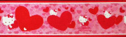 【壁紙ボーダー】　5323　ハートキティ　100ｃｍ×10m