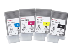 CANON iPF510・610・605L　インク染料　各色(130ml) - PFI-102BK_102C_102M_102Y