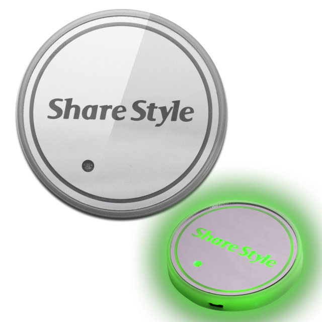 USB 充電式 光る LED コースター ON/OFFスイッチつき 光センサー 振動