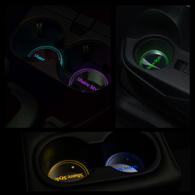 USB 充電式 光る LED コースター ON/OFFスイッチつき 光センサー 振動