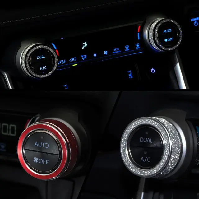 RAV4 50系】 エアコンダイヤルリング 2個セット｜レッド