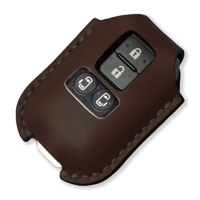 【予約 受注生産】 スズキ車汎用 2ホール 4ボタン パワースライドドア車対応 スマートキーカバー 本革 本皮 レザー レザーキーカバー アクセサリー SUZUKI リレーアタック 非対応 LANGES LEBEN ランゲスレーベン スペーシア カスタム ギア ソリオ バンディット ワゴンR など