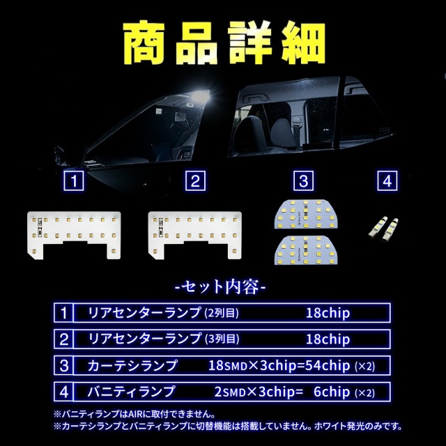 ステップワゴン RP6 RP7 RP8 LEDルームランプ 2列目センター 3列