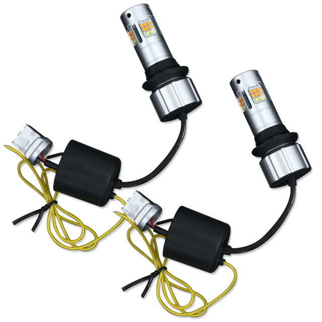 【アウトレット】 2色切り替え可能 ハイフラ抵抗内蔵 ウインカーランプ　T20 【S25_150°-ブルーアンバー】