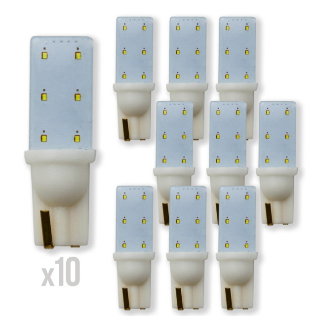 LED バルブ T10 【クリア加工ホワイト-10p】