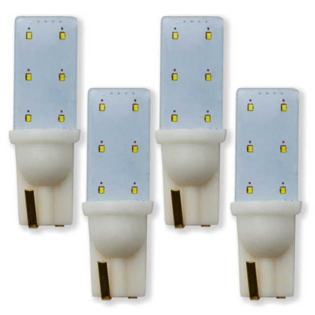 LED バルブ T10 【クリア加工ホワイト-4p】