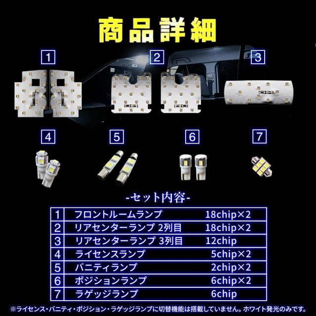 CX-8 KG2P 専用 鏡面加工 LEDルームランプセット 2色発光 明るさ