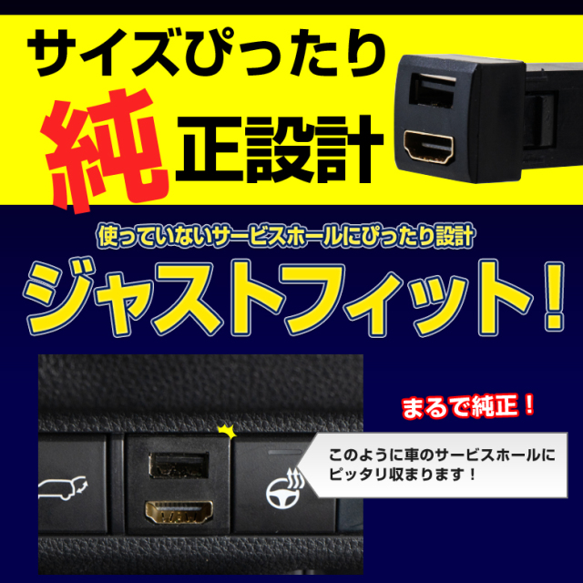 トヨタ ダイハツ汎用 Dタイプ HDMI スイッチパネルサービスホール USB