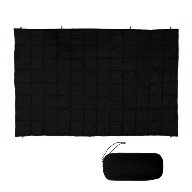 多機能ブランケット 小さく畳んで大きく広がる 200x140cm 650g 両面 4WAY 収納袋付き 春 秋 冬 3シーズン 寒さ対策 防寒 暖かい 紐ループ 撥水加工 ポンチョ クッション 膝掛け 羽織る アウトドア キャンプ 車中泊 災害