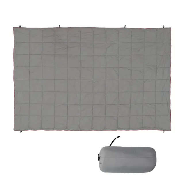 多機能ブランケット 小さく畳んで大きく広がる 200x140cm 650g 両面 4WAY 収納袋付き 春 秋 冬 3シーズン 寒さ対策 防寒 暖かい 紐ループ 撥水加工 ポンチョ クッション 膝掛け 羽織る アウトドア キャンプ 車中泊 災害