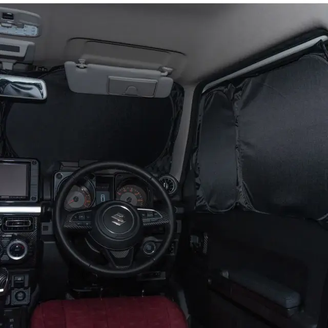 ジムニー ジムニーシエラ JB64 JB74 サンシェード 両面黒ポリエステル