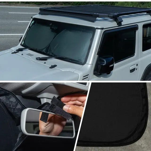 ジムニー ジムニーシエラ JB64 JB74 サンシェード 両面黒ポリエステル