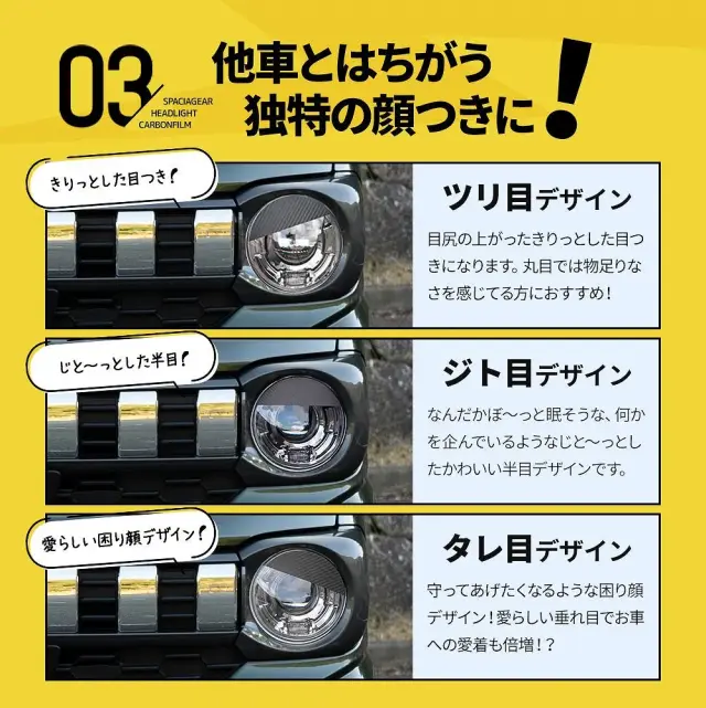 カット済み スペーシアギア アイライン カーボン 2p MK94S MK54S