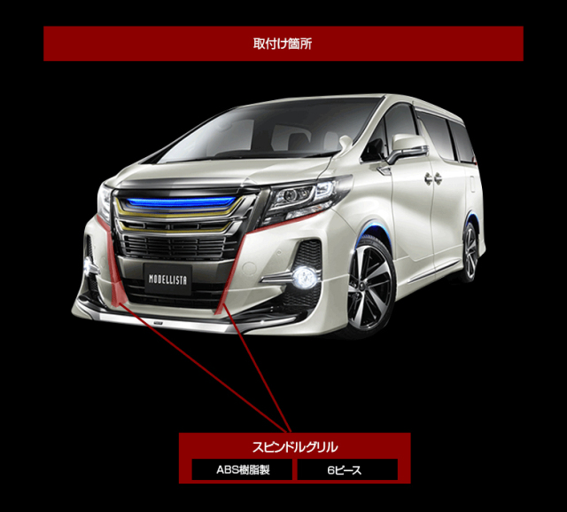 モデリスタ エアログレード バンパーのみ対応】スピンドルグリル 