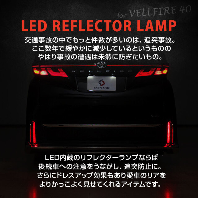 ヴェルファイア 40系 LEDリフレクターランプ 車検対策用