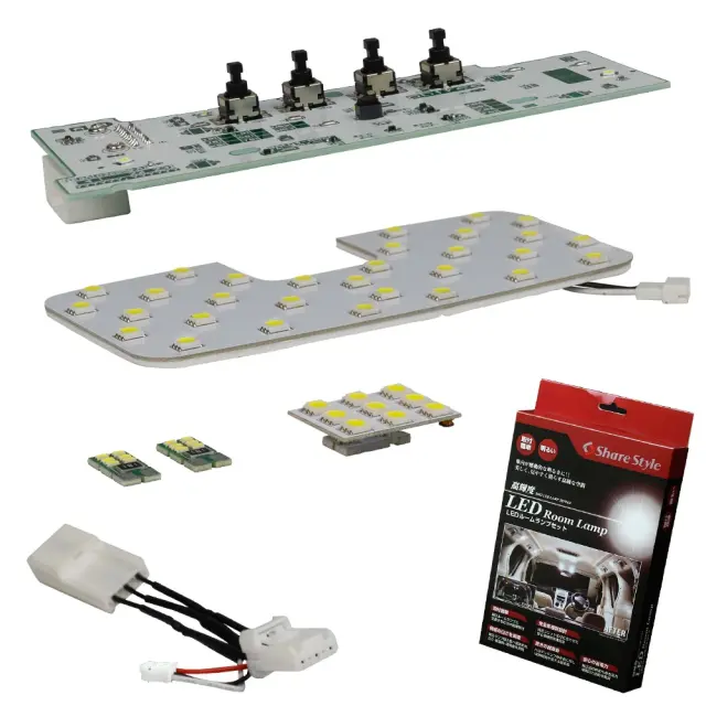 bZ4X LED ルームランプセット XEAM YEAM 10系 2022年式5月以降 標準ルーフ パノラマルーフ フロント リアセンター ラゲッジ バニティ ホワイト ゴールド 基板交換 室内灯 ライト ランプ カスタム パーツ アクセサリー 明るい 1年保証 トヨタ