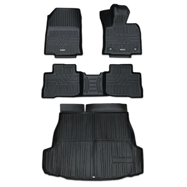 RAV4 60系 2025年式12月 3Dフロアマット 運転席 助手席 2列目 ラゲッジ フルセット TPE ブラック 簡単設置 汚れ 傷 守る 保護 車種専用設計でしっかり傷や汚れを防止 水洗い可能で清潔に保つ トヨタ