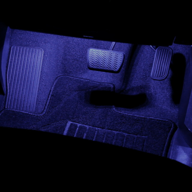 トヨタ汎用 カプラー付き フットランプ増設キット 運転席 助手席 2p [20]【ブルー】