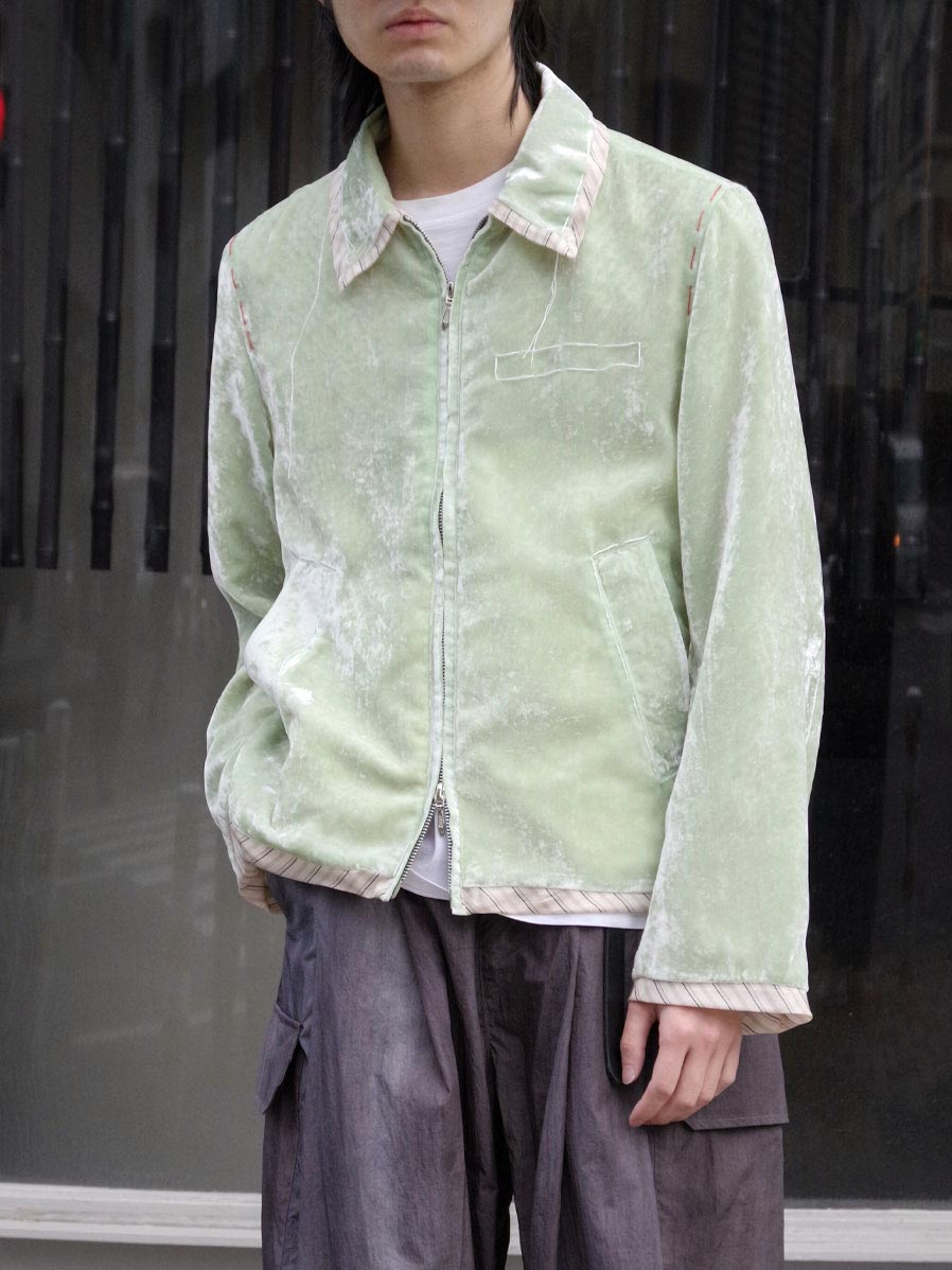 MASU "UNEVEN VELVET JACKET" - MELON