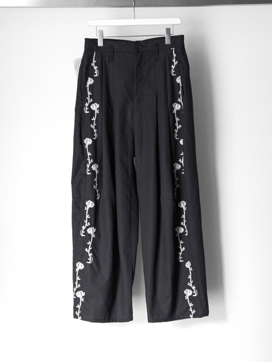 SHINYAKOZUKA "Hi, BAGGY WITH EMBROIDERY(ISSUE#8)" - SILENT BLACK