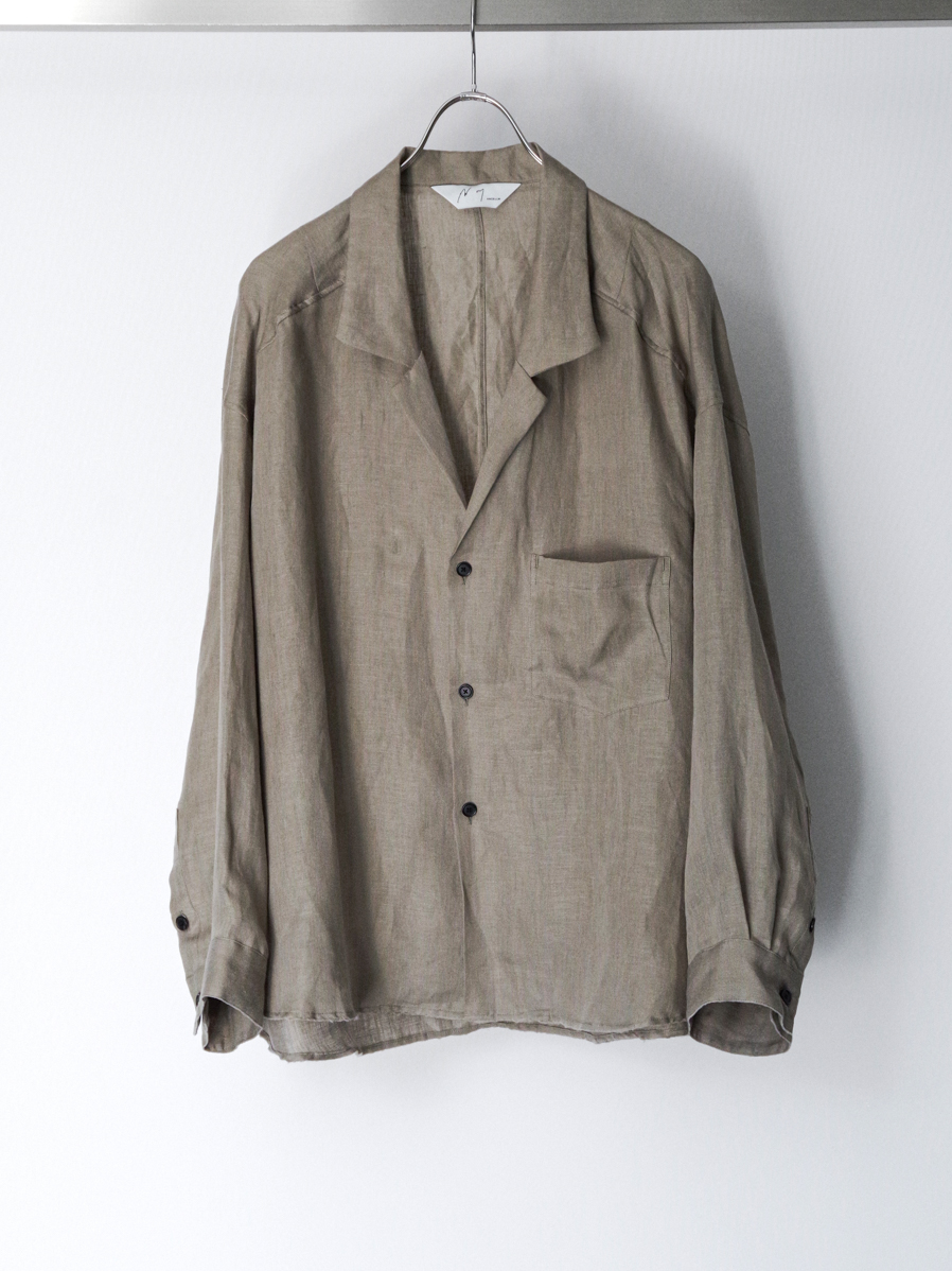 ANCELLM "100/S LINEN TAILORED SHIRT" - KHAKIBEIGE