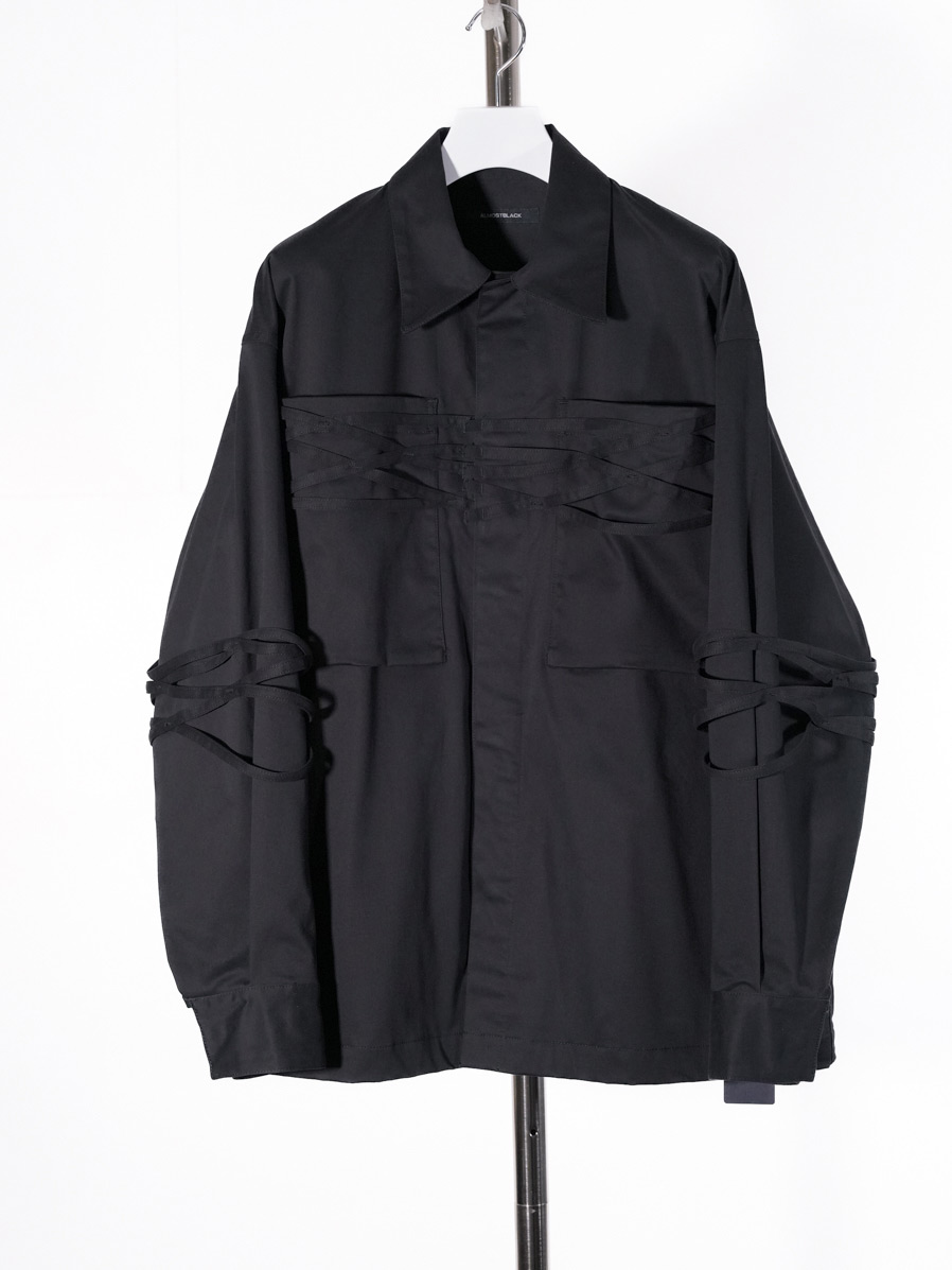 ALMOSTBLACK "WOVEN IVY TAPE MILITARY BLOUSON"