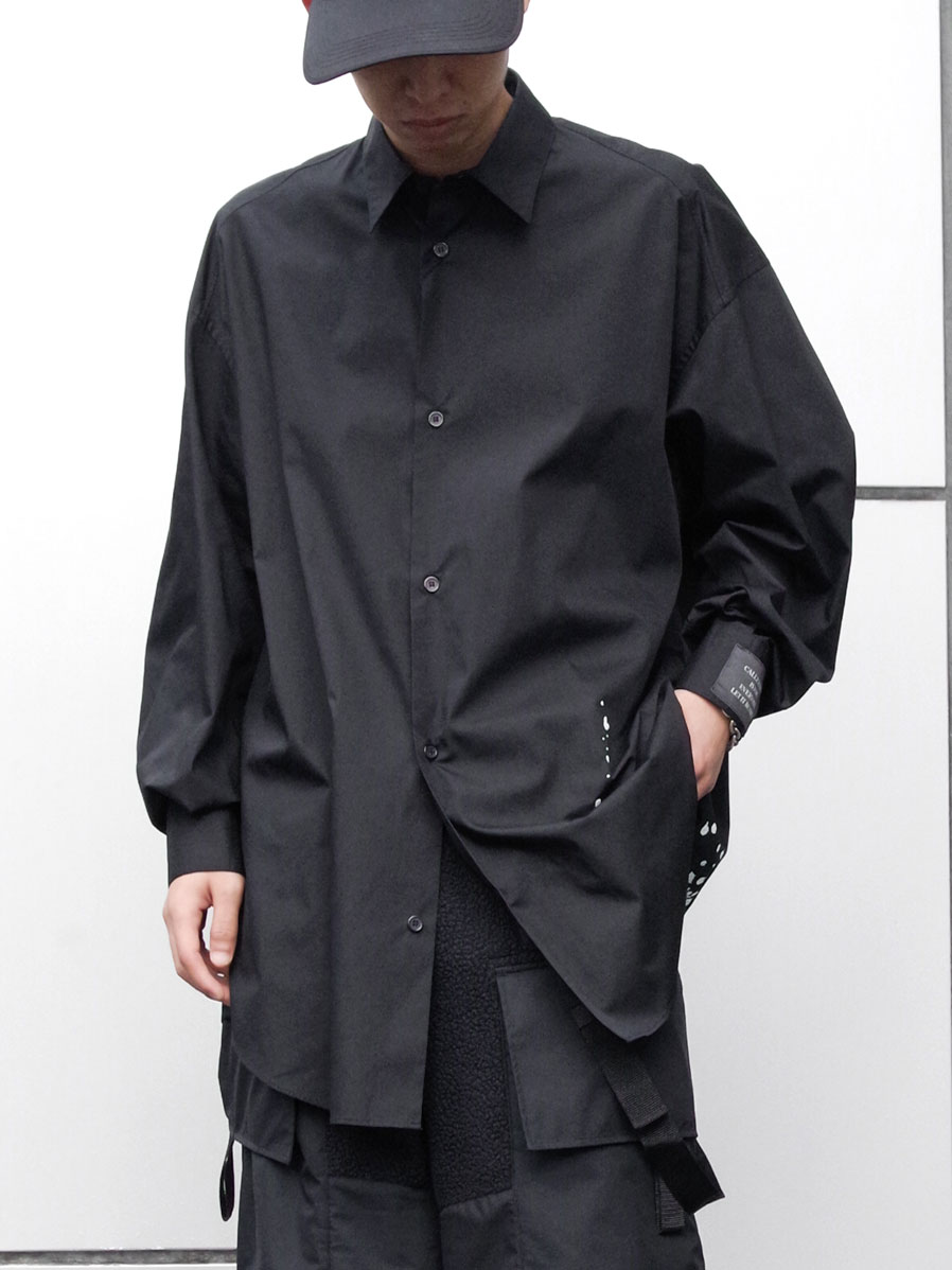 ALMOSTBLACK "WOVEN EMBRODARY 3D SHIRTS"