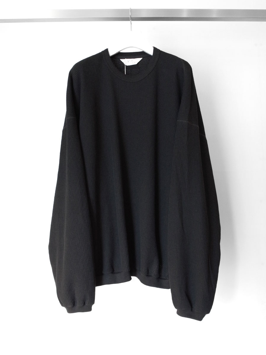 ANCELLM "WAFFLE OVERSIZED LS" - BLACK