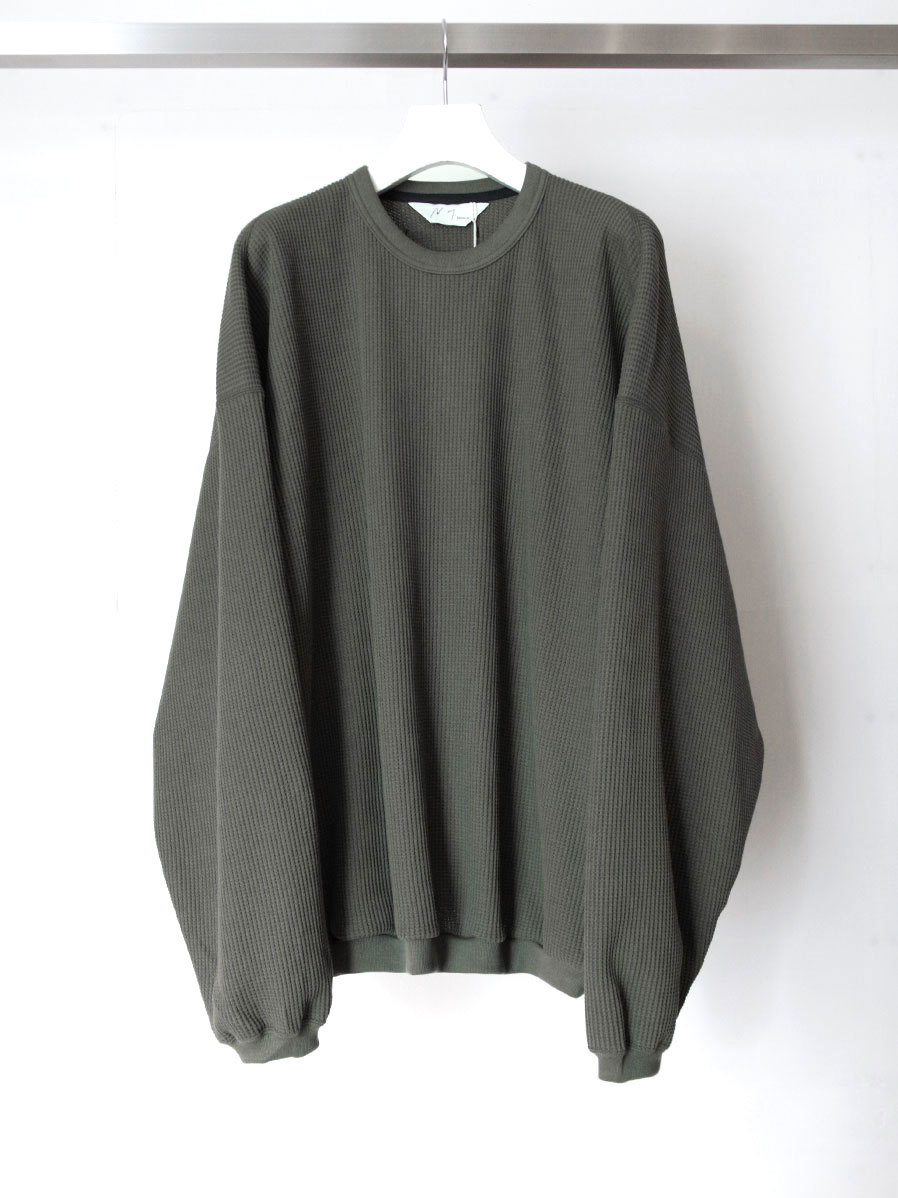 ANCELLM "WAFFLE OVERSIZED LS" - OLIVE