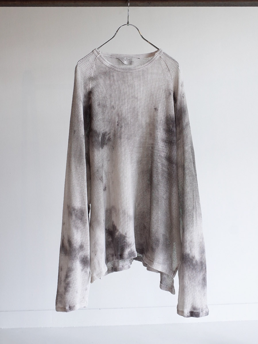 ANCELLM "DYED MESH LS T-SHIRT" - BLACK