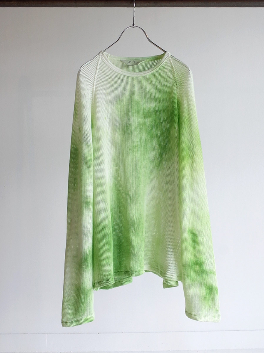 ANCELLM "DYED MESH LS T-SHIRT" - PISTACHIO