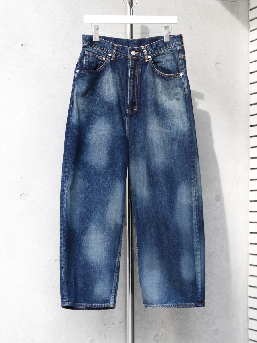 ANCELLM "AGING WIDE DENIM PANTS" - INDIGO