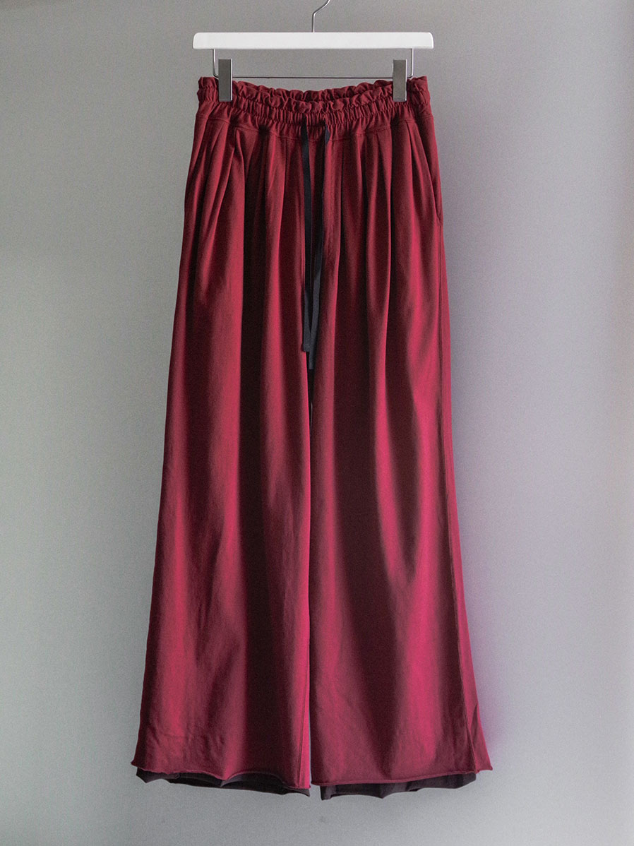 ANCELLM "DRAPE WIDE EASY CUT SLACKS" - RED