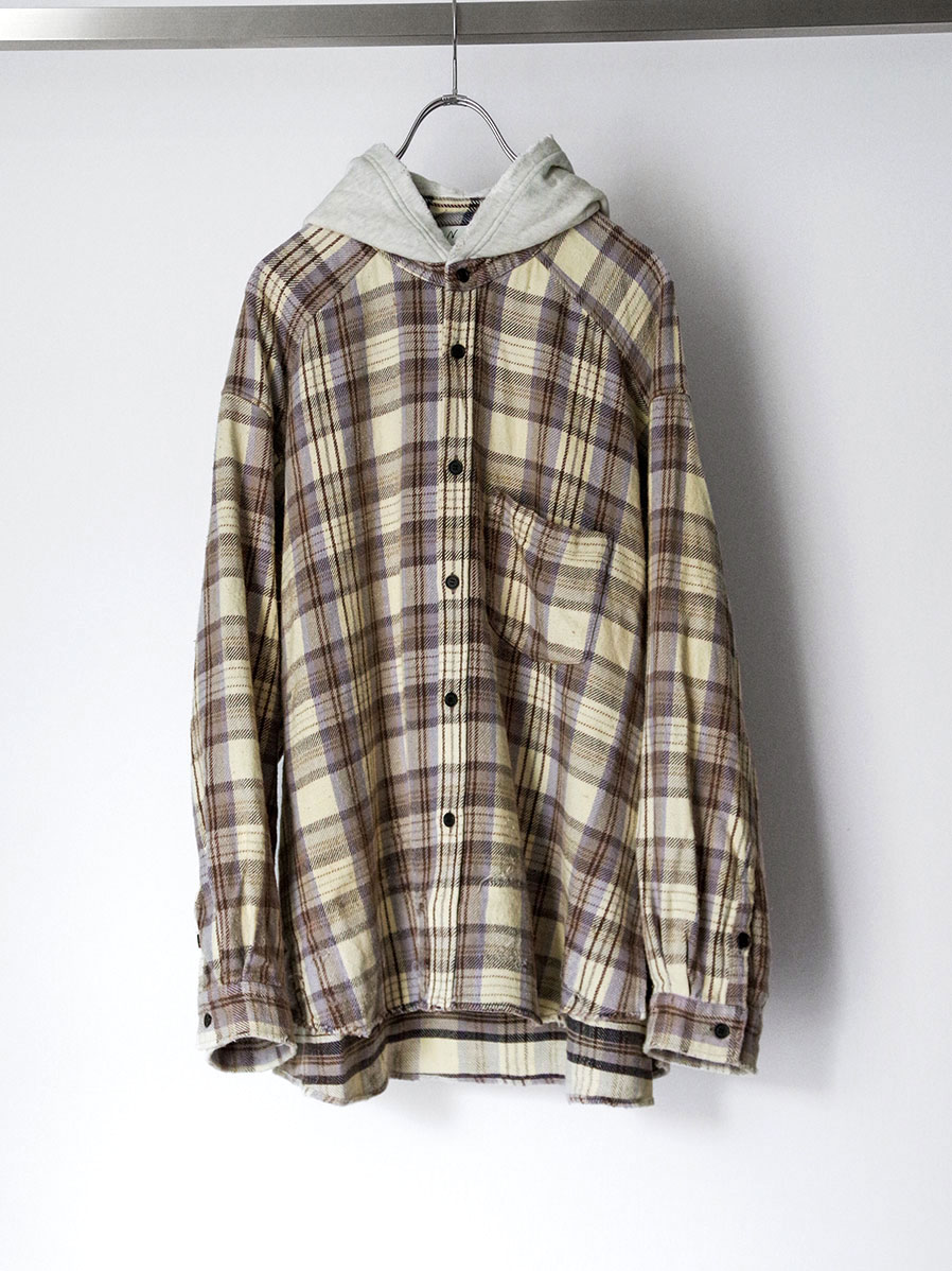 トップス ANCELLM 25SS HOODIE SHIRT 25SS】ANCELLM HOODIE SHIRT(OFF WHITE) ANC-SH57 | IAAAM