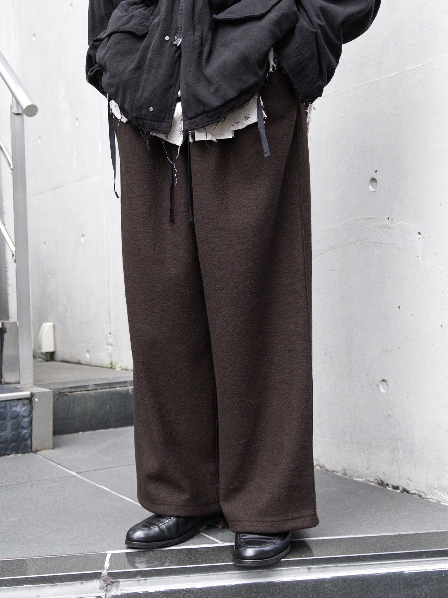 即完売 25aw 新品ANCELLM WOOL GATHER SLACKS 1 WOOL GATHERS SLACKS(BLACK) – ANCELLM