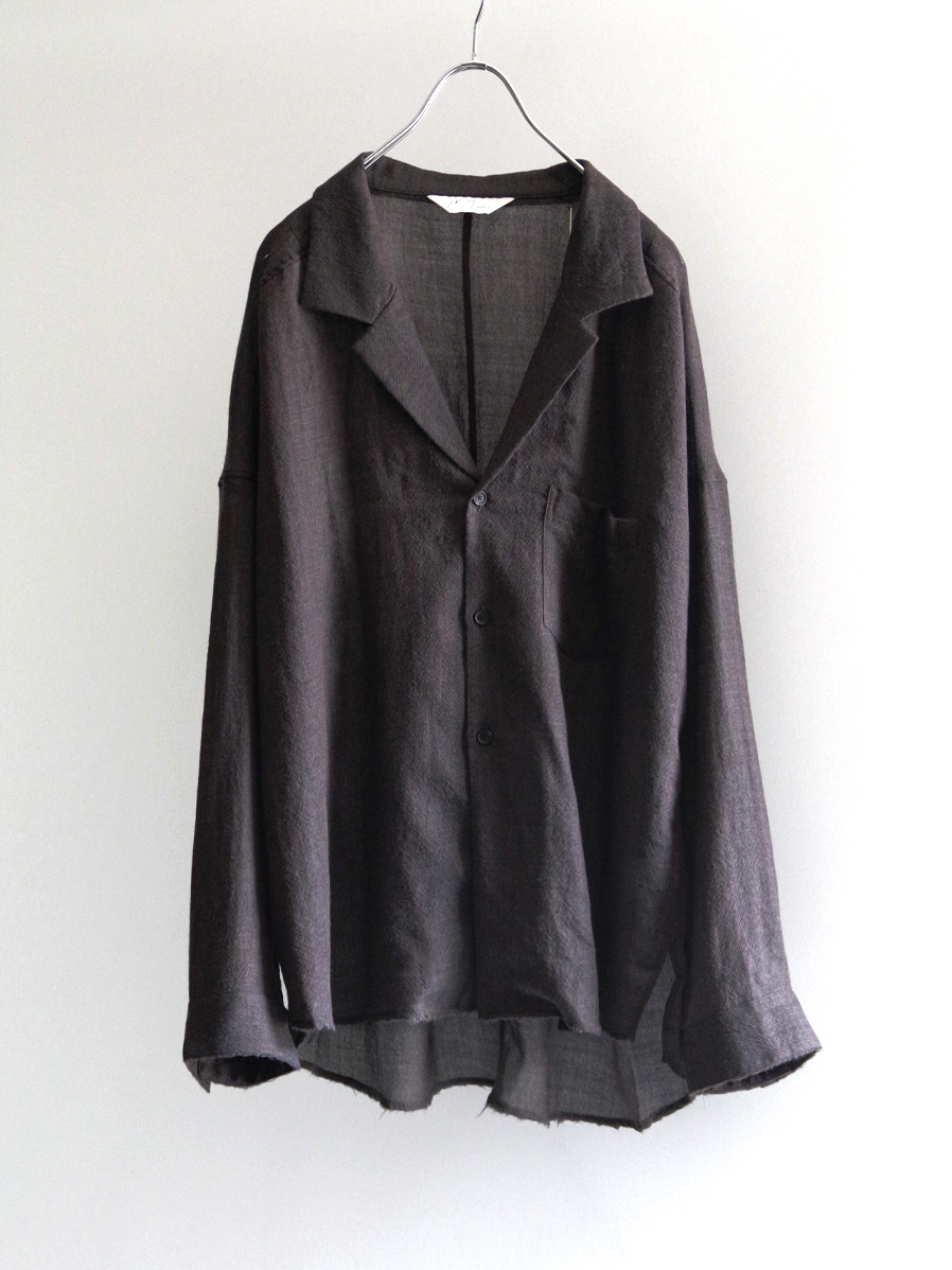 ANCELLM "WOOL KERSEY TAILORED SHIRT" - BROWN