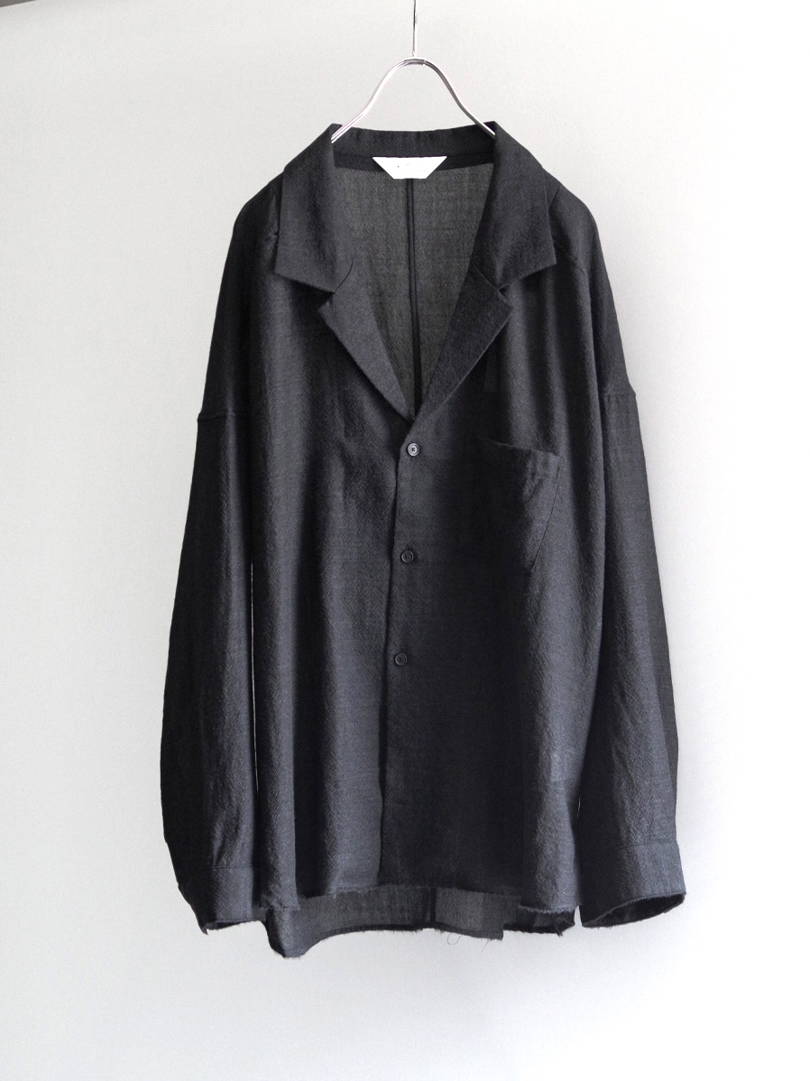 ANCELLM "WOOL KERSEY TAILORED SHIRT" - BLACK