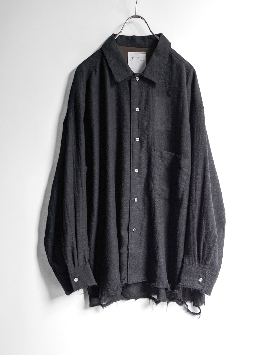 ANCELLM "WOOL KERSEY SHIRT" - BLACK