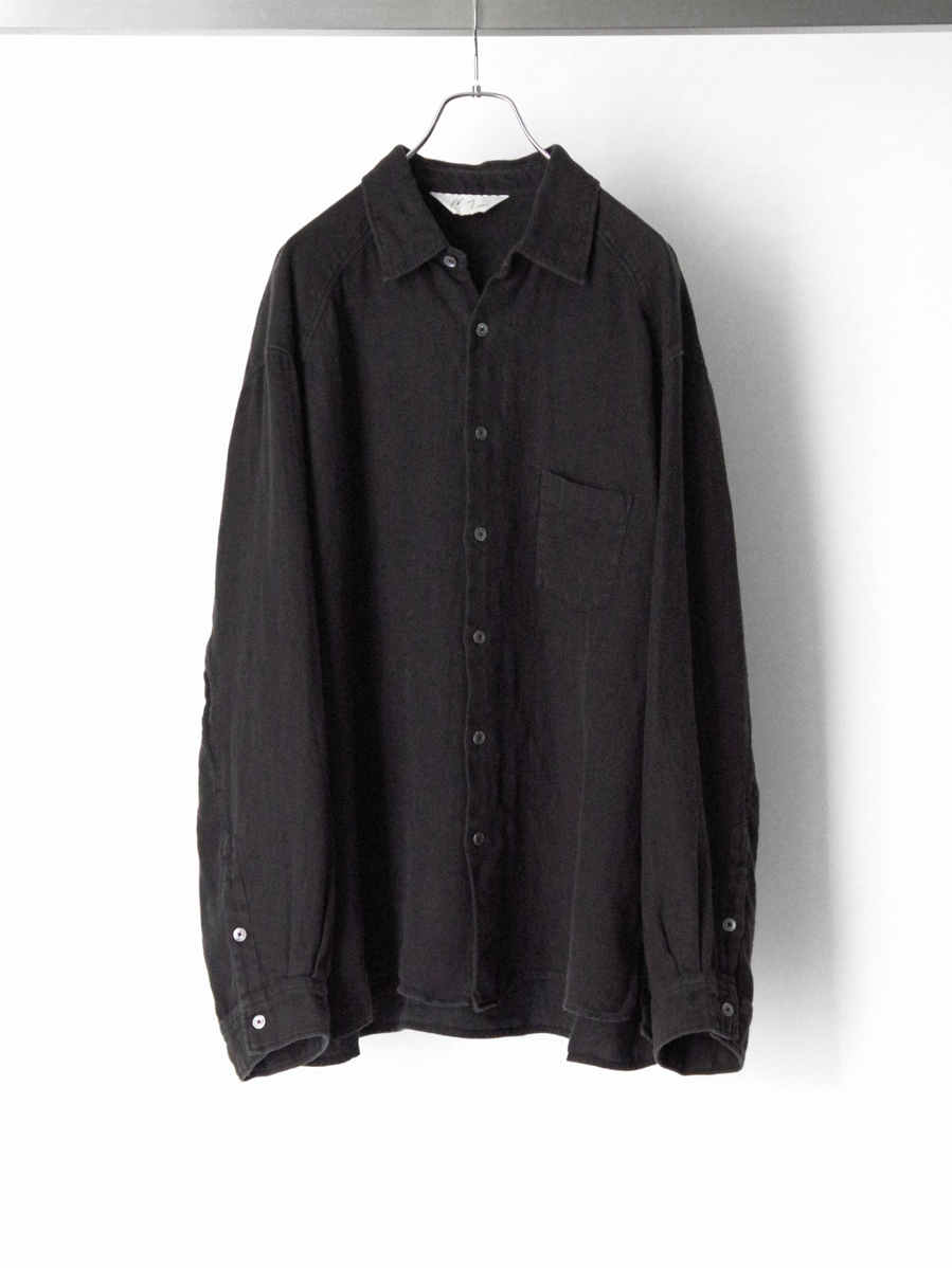 ANCELLM "LINEN OVER SHIRT" - BLACK