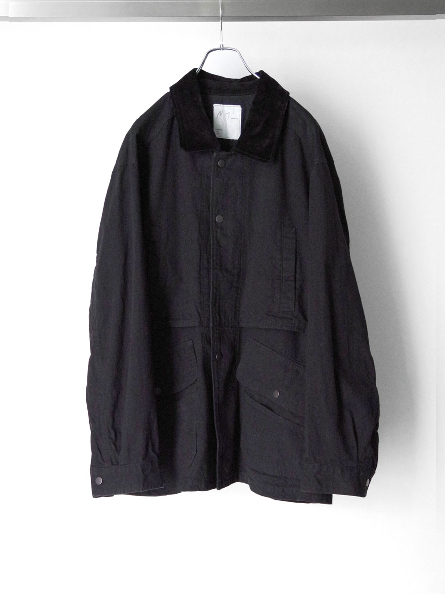 ANCELLM "AGING DENIM HALF JACKET" - BLACK