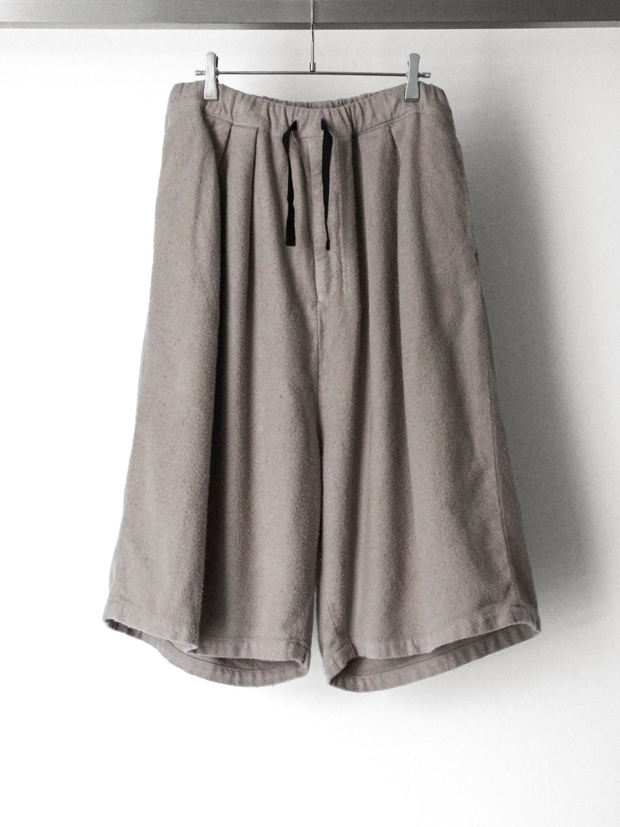 ANCELLM "BRUSHED COTTON WIDE CROPPED PANTS" - GREIGE